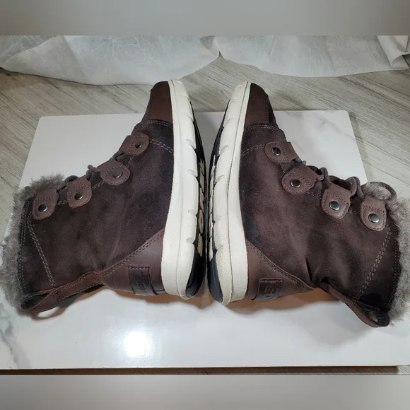 Sorel Womens Explorer Joan Waterproof Brown Leather Winter Boots Size 6 - Picture 6 of 13